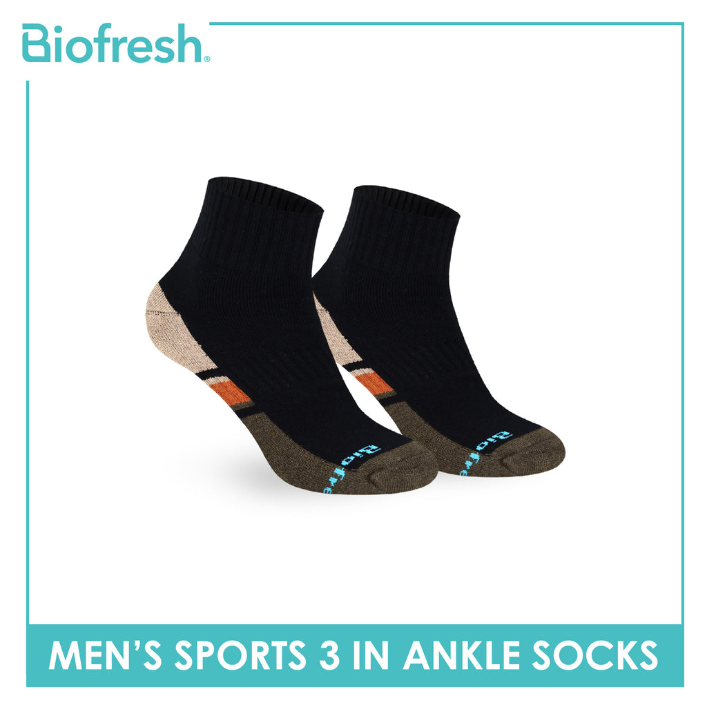 Biofresh Men's Cotton Ankle Thick Sports Socks 3 pairs in a pack RMSKG17
