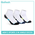 Biofresh Men's Cotton Ankle Thick Sports Socks 3 pairs in a pack RMSKG17