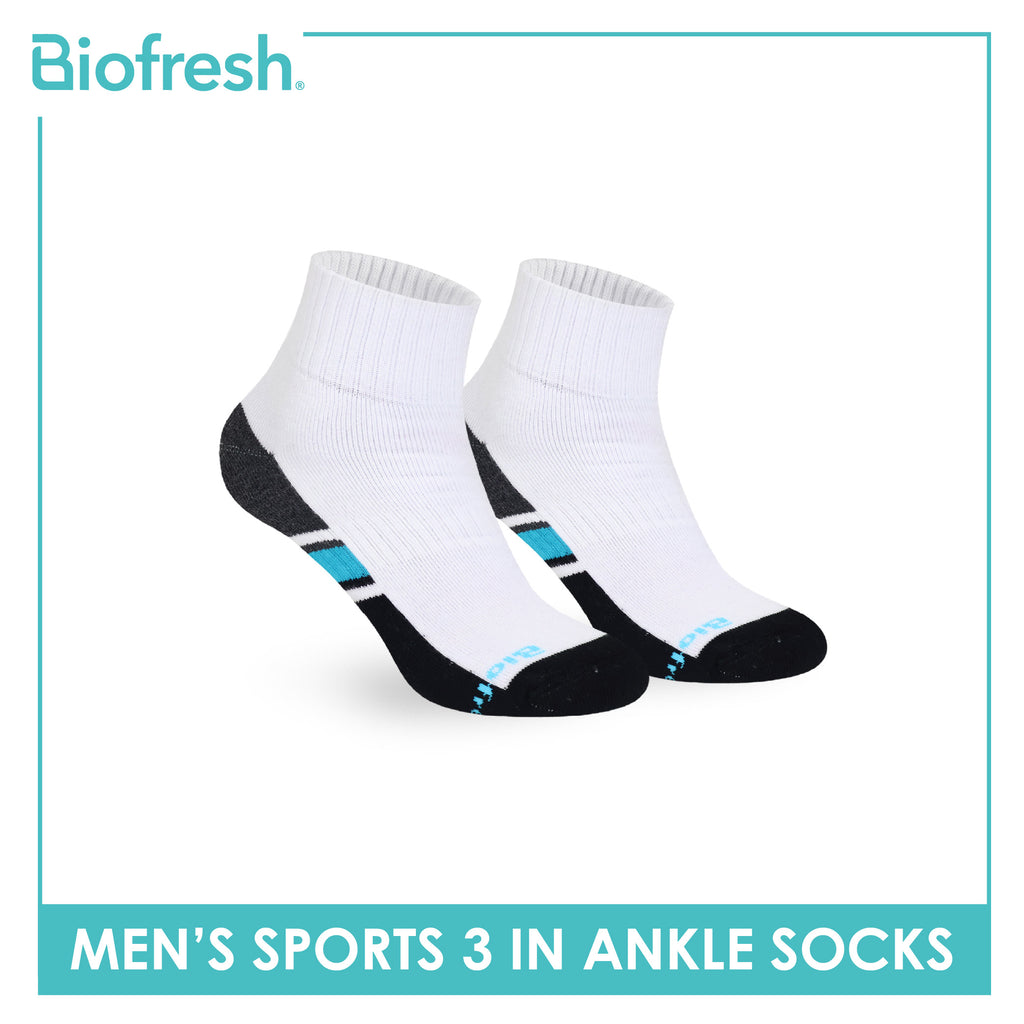 Biofresh Men's Cotton Ankle Thick Sports Socks 3 pairs in a pack RMSKG17
