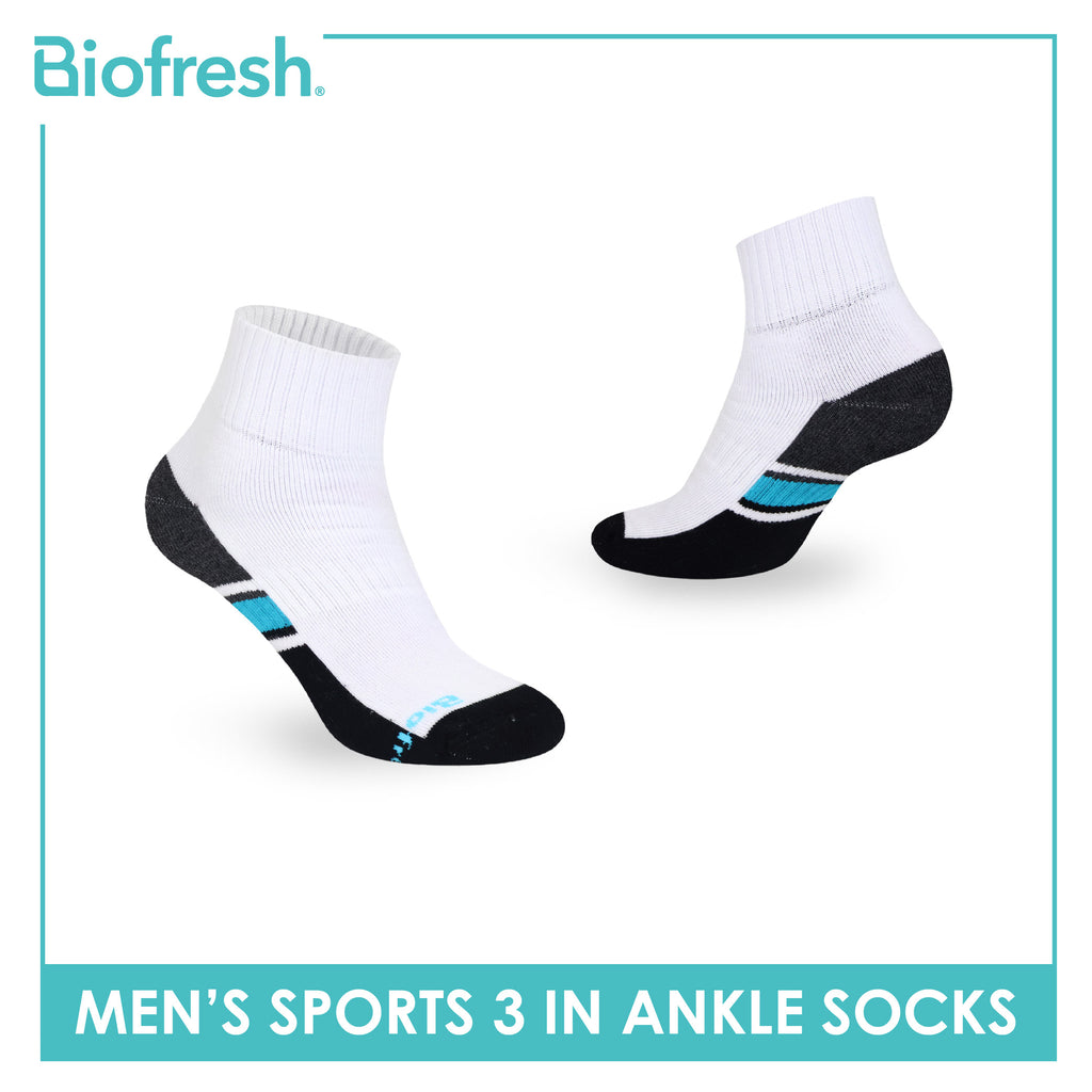 Biofresh Men's Cotton Ankle Thick Sports Socks 3 pairs in a pack RMSKG17