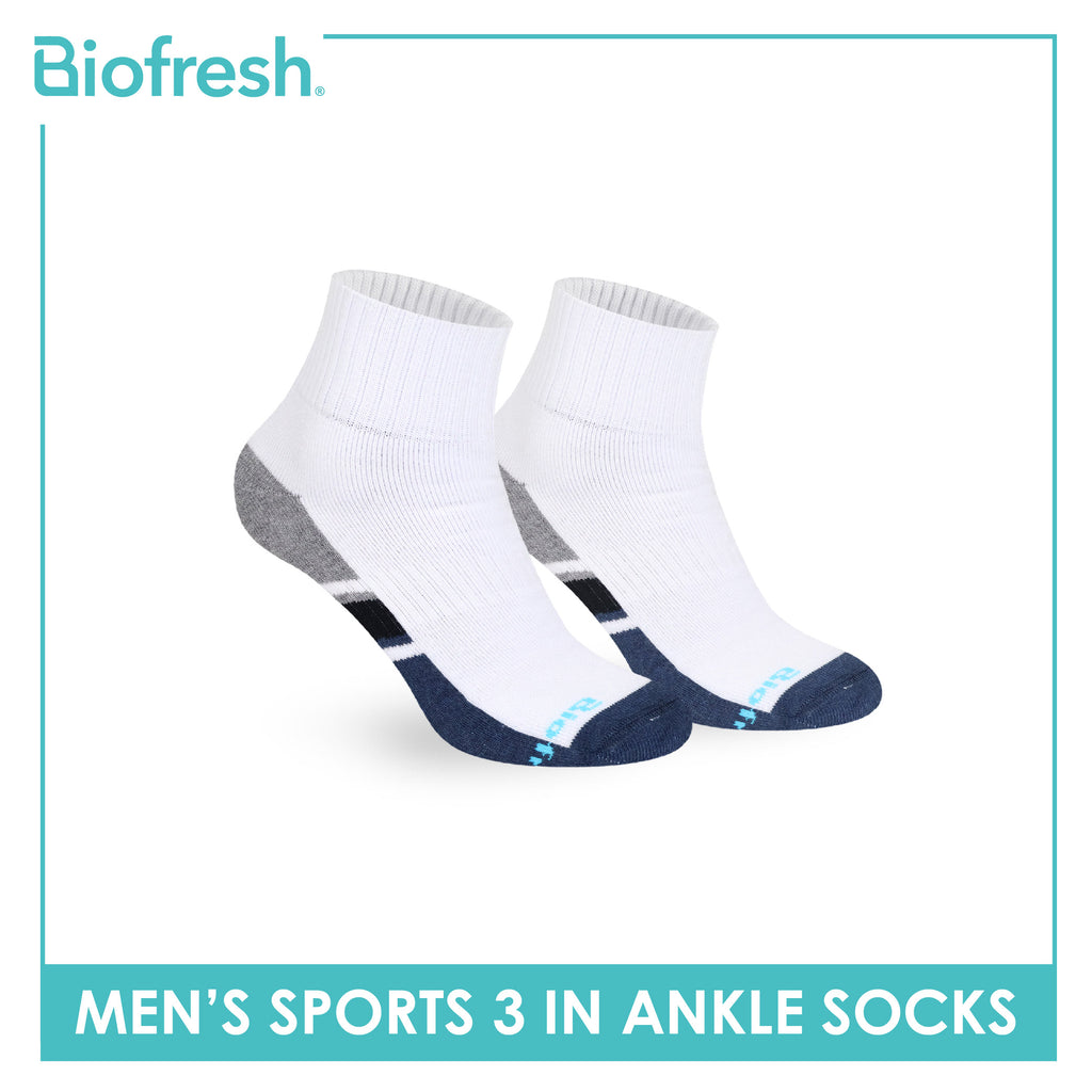 Biofresh Men's Cotton Ankle Thick Sports Socks 3 pairs in a pack RMSKG17