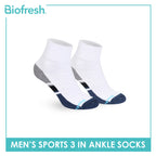 Biofresh Men's Cotton Ankle Thick Sports Socks 3 pairs in a pack RMSKG17