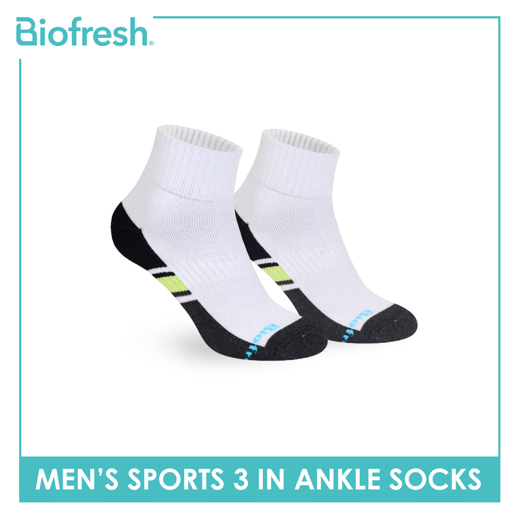 Biofresh Men's Cotton Ankle Thick Sports Socks 3 pairs in a pack RMSKG17