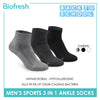 Biofresh Men's Thick Cotton Ankle Sports Socks 3 pairs in a pack RMSKG18