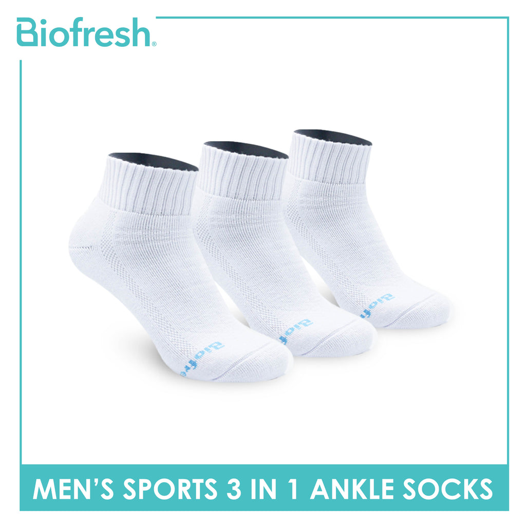 Biofresh Men's Cotton Thick Sports Ankle Socks 3 pairs in a pack RMSKG18