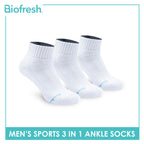 Biofresh Men's Cotton Thick Sports Ankle Socks 3 pairs in a pack RMSKG18