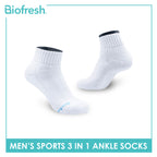 Biofresh Men's Cotton Thick Sports Ankle Socks 3 pairs in a pack RMSKG18