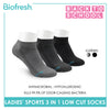 Biofresh Men’s Antimicrobial Odor Free Cotton Ankle Lite Casual Socks 3 pairs in a pack RMSKG19