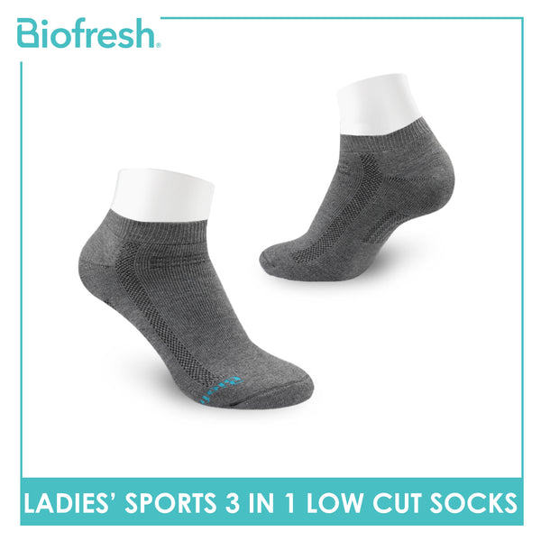 Biofresh Men’s Antimicrobial Odor Free Cotton Ankle Lite Casual Socks 3 pairs in a pack RMSKG19