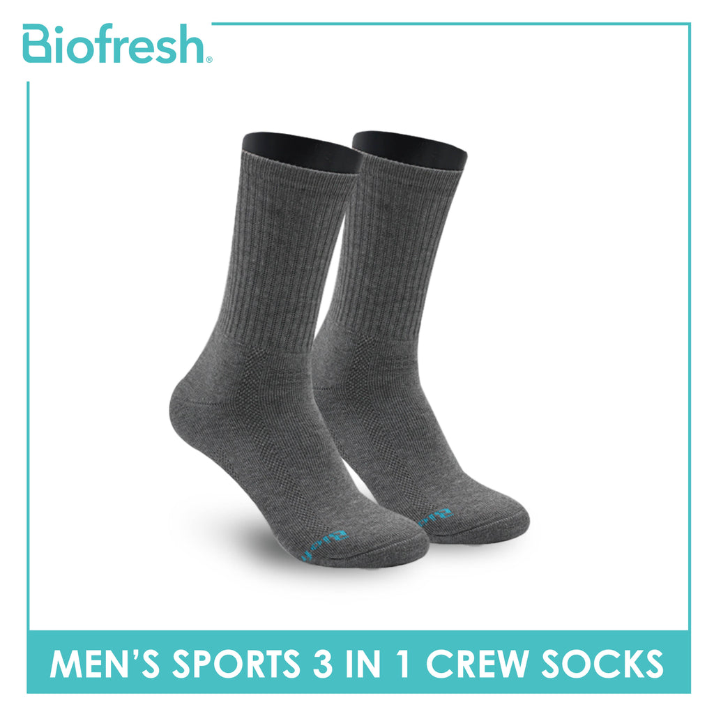 Biofresh Men's Cotton Thick Sports Crew Socks 3 pairs in a pack RMSKG20