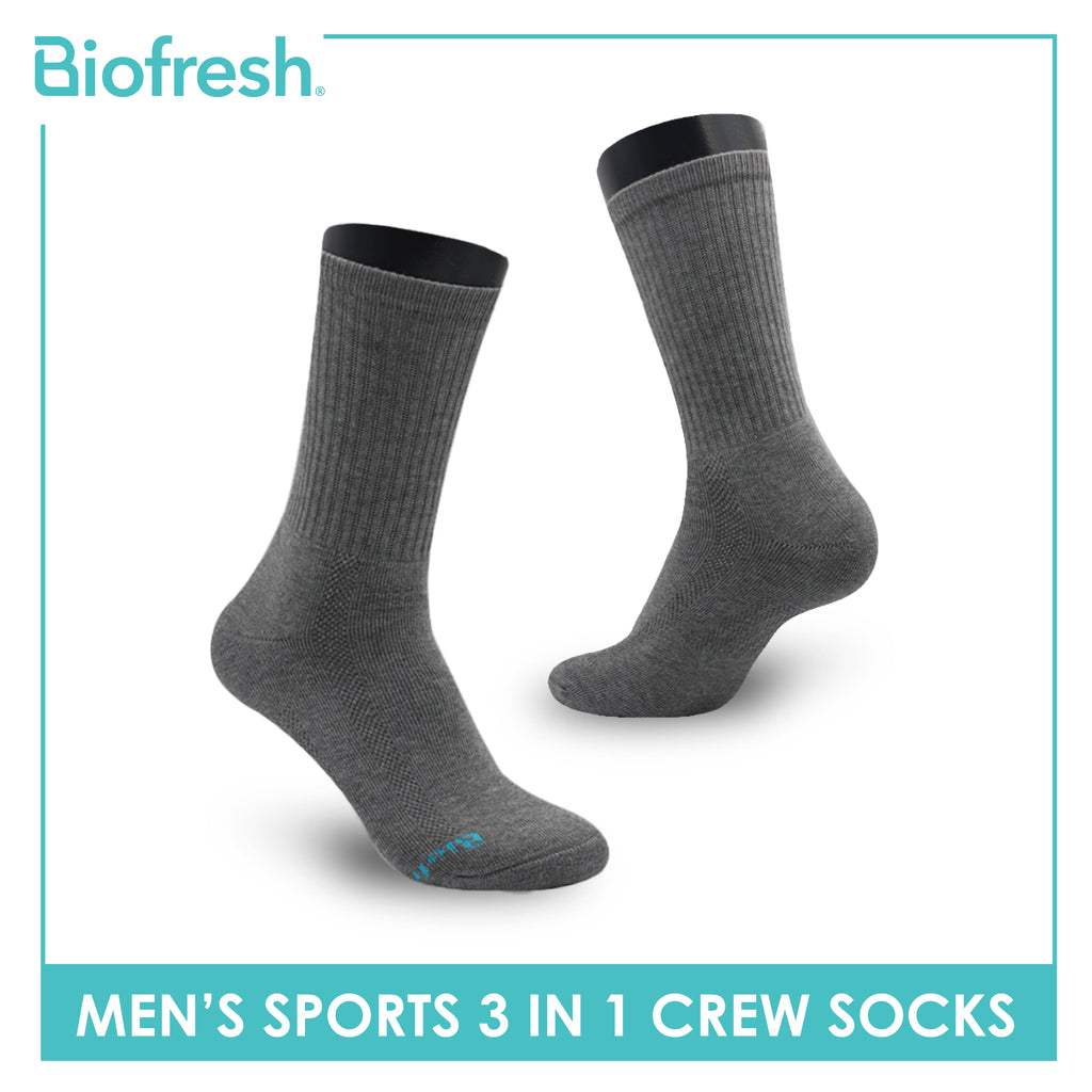 Biofresh Men's Cotton Thick Sports Crew Socks 3 pairs in a pack RMSKG20