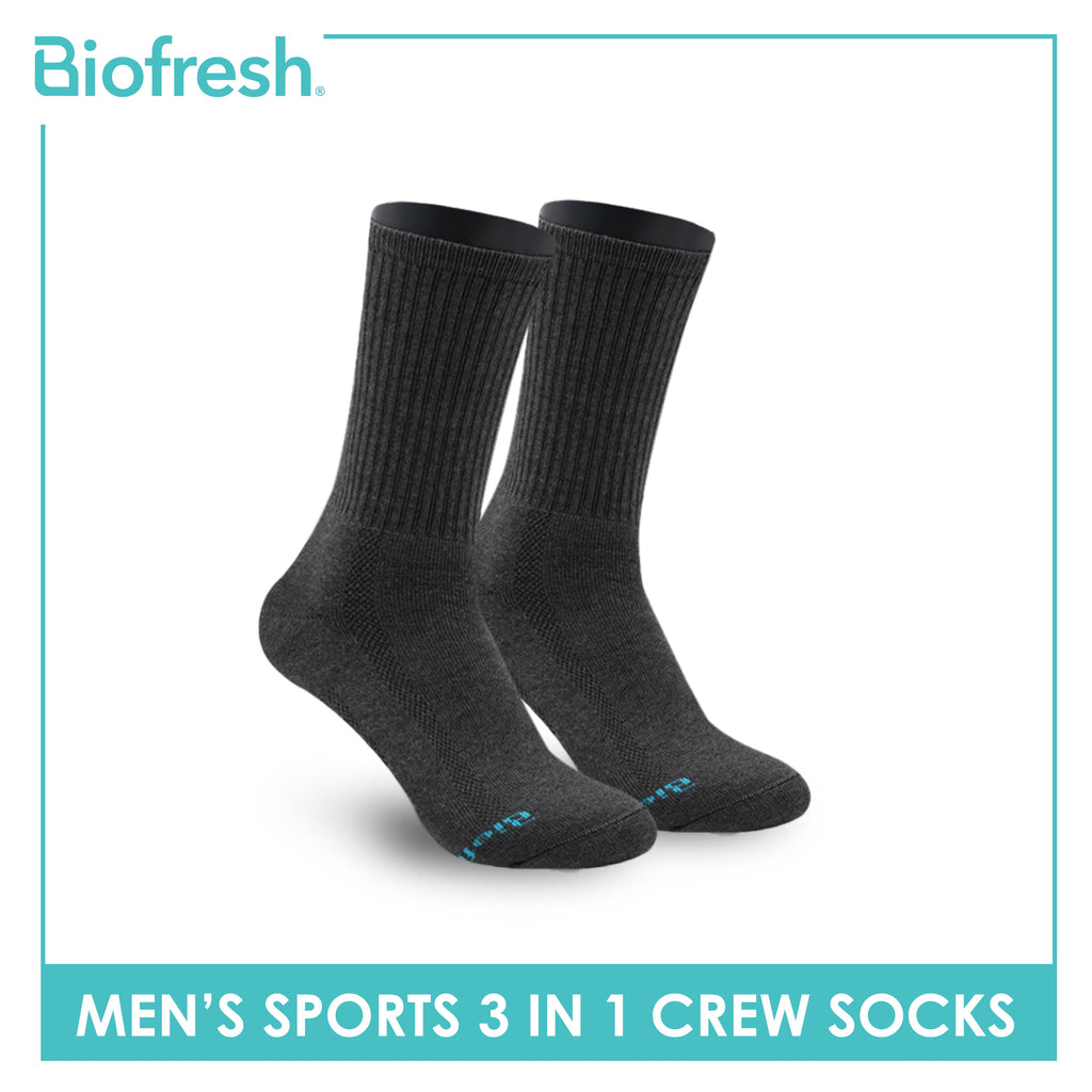 Biofresh Men's Cotton Thick Sports Crew Socks 3 pairs in a pack RMSKG20