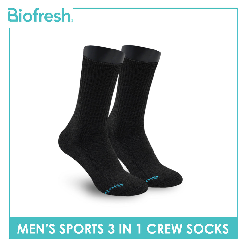 Biofresh Men's Cotton Thick Sports Crew Socks 3 pairs in a pack RMSKG20