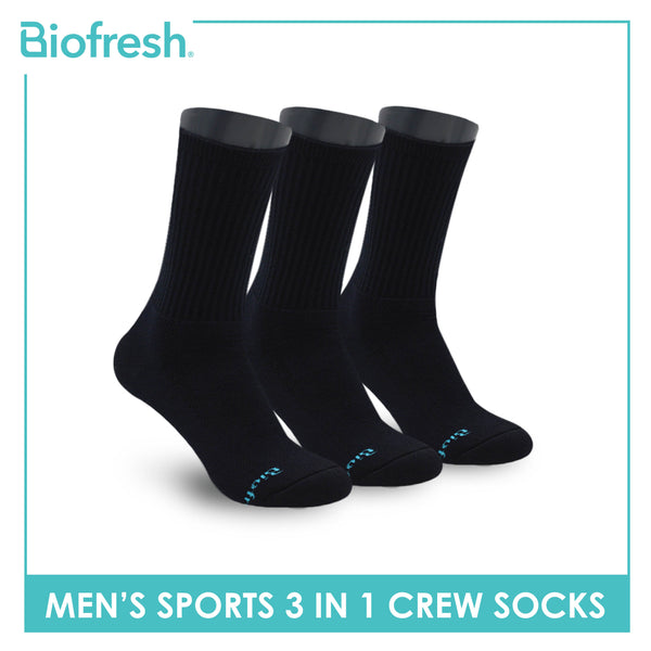 Biofresh Men's Thick Cotton Crew Sports Socks 3 pairs in a pack RMSKG20