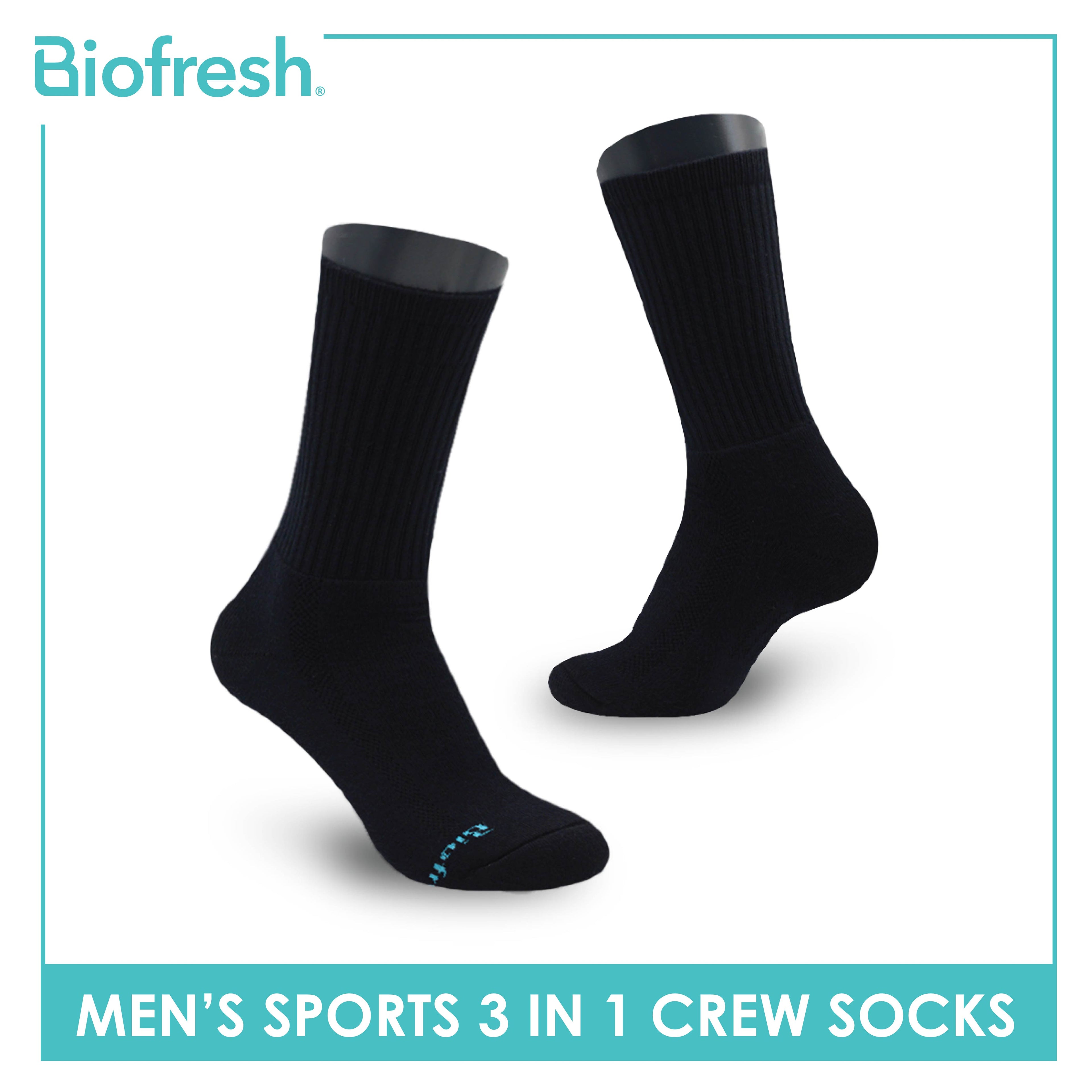 Biofresh Men's Cotton Thick Sports Crew Socks 3 pairs in a pack RMSKG20