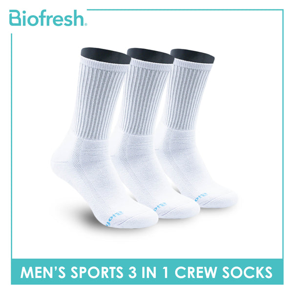 Biofresh Men's Thick Cotton Crew Sports Socks 3 pairs in a pack RMSKG20