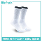 Biofresh Men's Cotton Thick Sports Crew Socks 3 pairs in a pack RMSKG20
