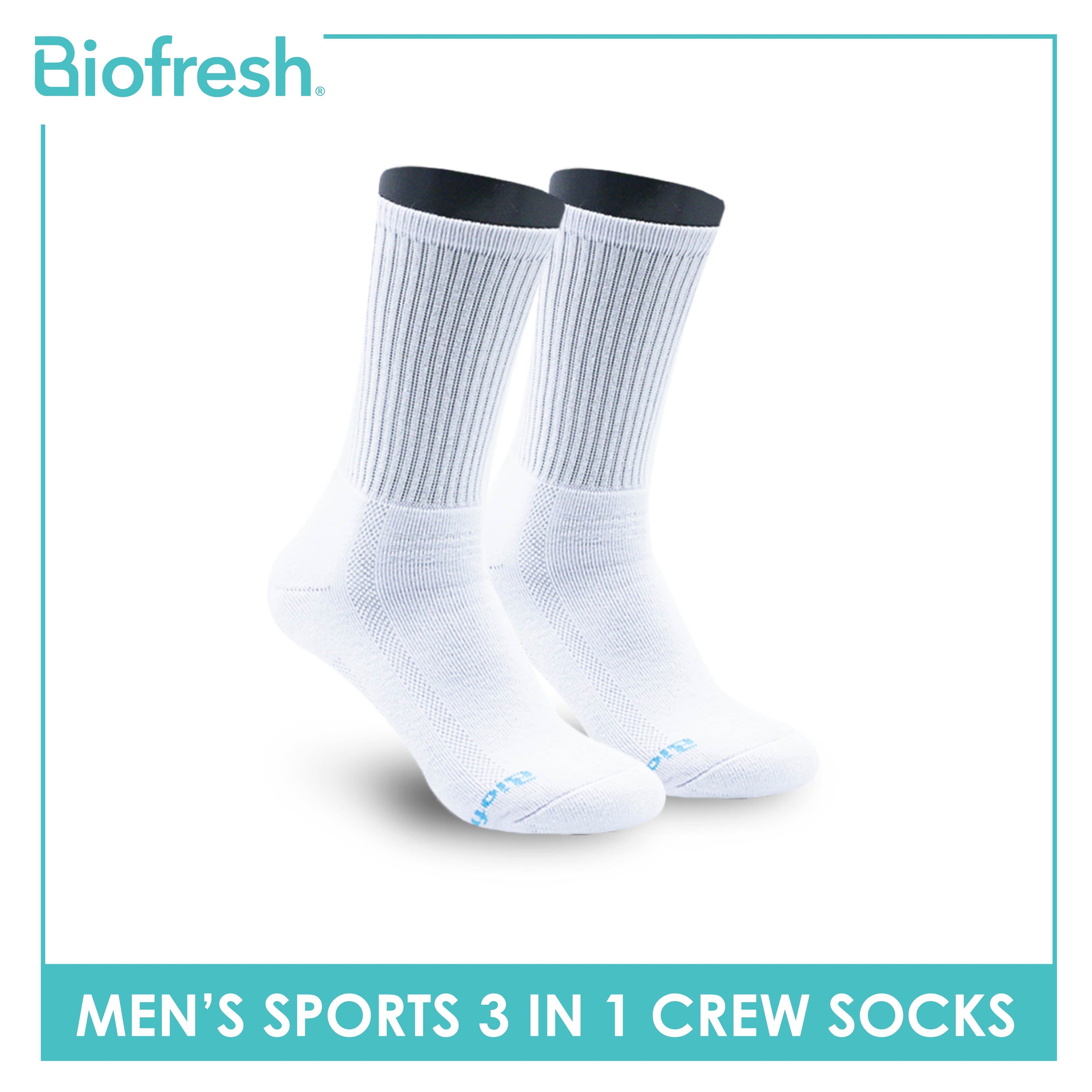 Biofresh Men's Cotton Thick Sports Crew Socks 3 pairs in a pack RMSKG20