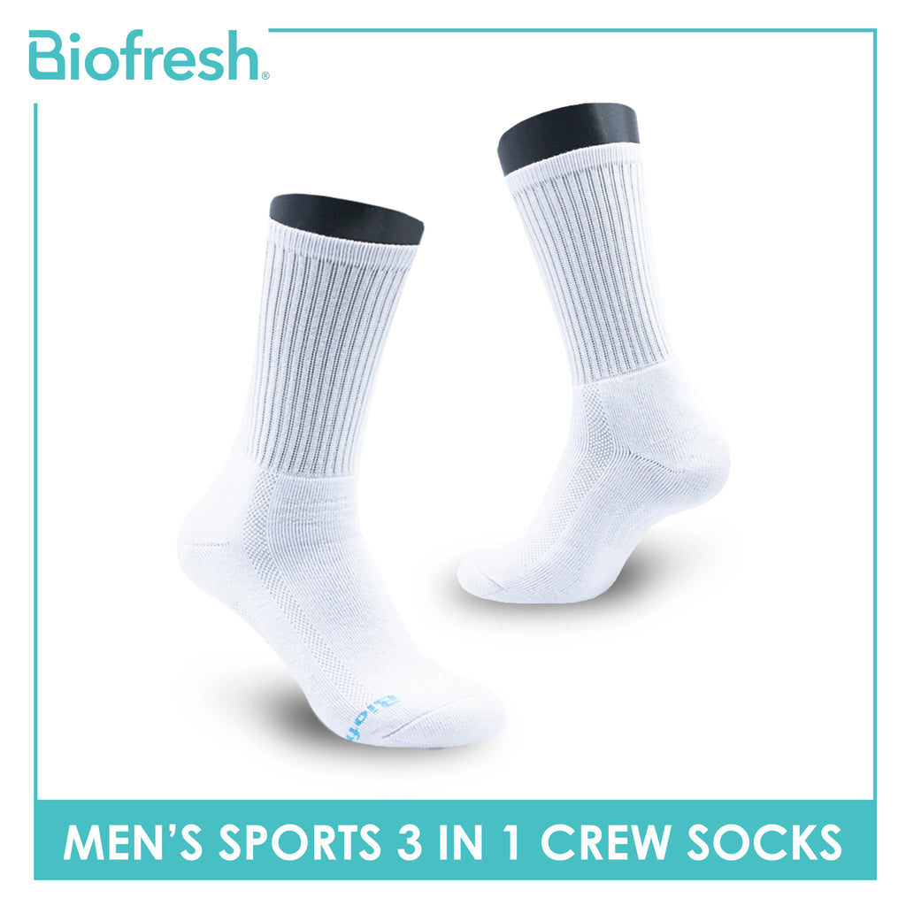 Biofresh Men's Cotton Thick Sports Crew Socks 3 pairs in a pack RMSKG20