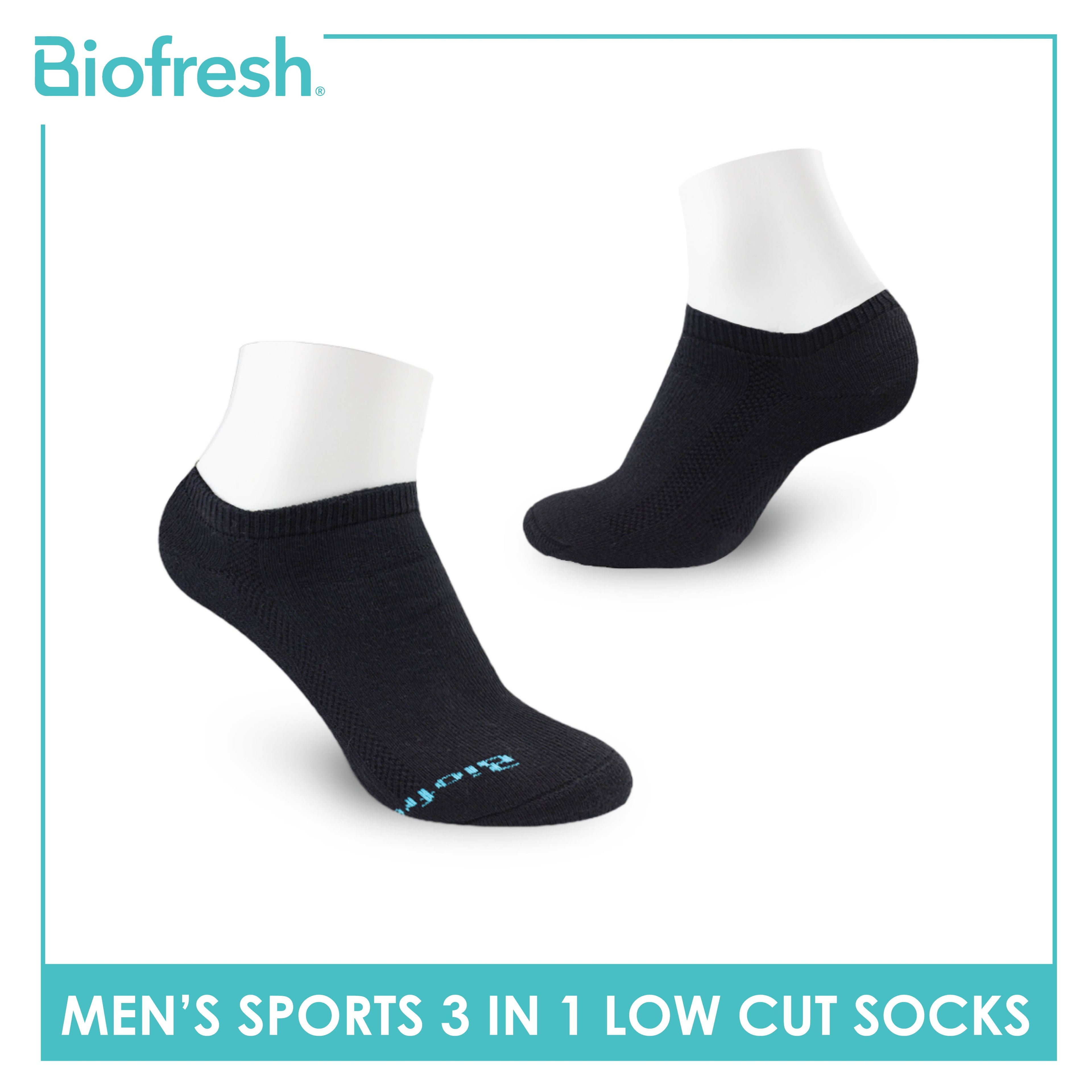 Biofresh Men's Cotton Thick Sports Low Cut Socks 3 pairs in a pack RMSKG21