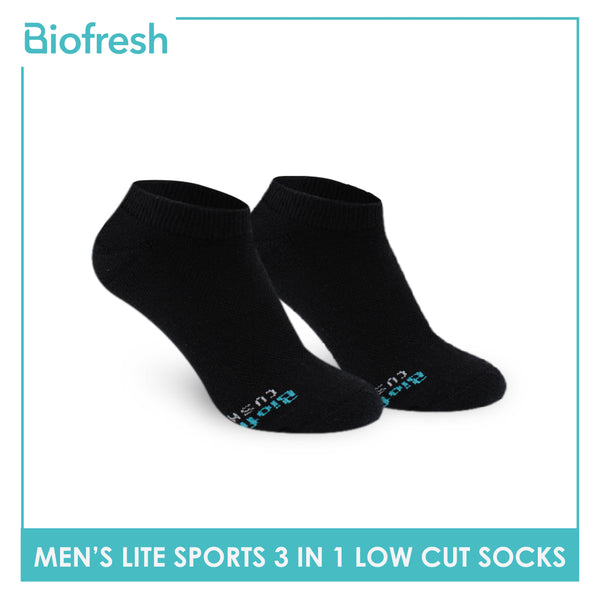 Biofresh Men's Antimicrobial Cotton Lite Sports Half Terry Low Cut Socks 3 pairs in a pack RMSKG25