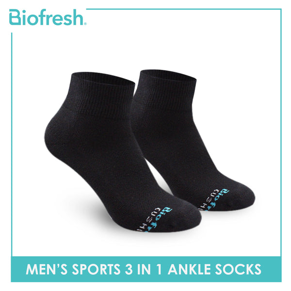 Biofresh Men’s Antimicrobial Thick Sports Ankle Socks 3 pairs in a pack RMSKG28