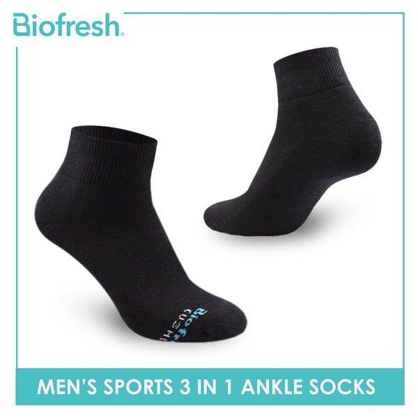 Biofresh Men’s Antimicrobial Thick Sports Ankle Socks 3 pairs in a pack RMSKG28