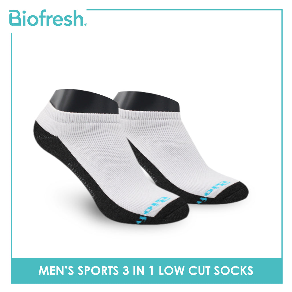Biofresh Men's Antimicrobial Cotton Thick Sports Low Cut Socks 3 pairs in a pack RMSKG29