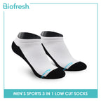 Biofresh Men's Antimicrobial Cotton Thick Sports Low Cut Socks 3 pairs in a pack RMSKG29