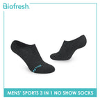 Biofresh Men's Cotton Thick Sports No Show Socks 3 pairs in a pack RMSKG30