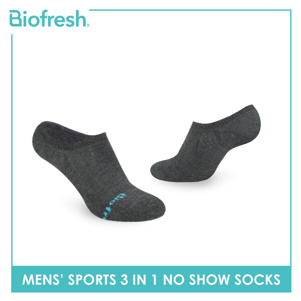 Biofresh Men's Cotton Thick Sports No Show Socks 3 pairs in a pack RMSKG30