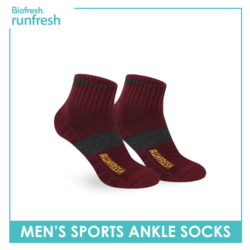 Biofresh Runfresh Men's Antimicrobial Cotton Thick Sports Ankle Socks 1 pair RRMS531