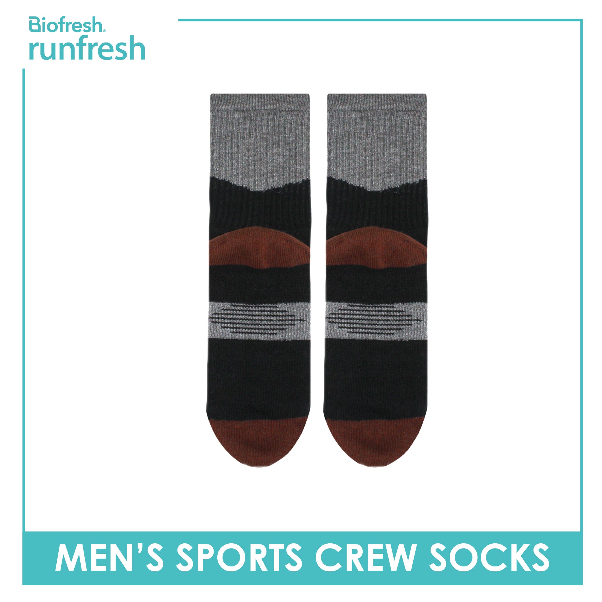 Biofresh Runfresh Men’s Cotton Thick Sports Crew Socks 1 pair RRMS532