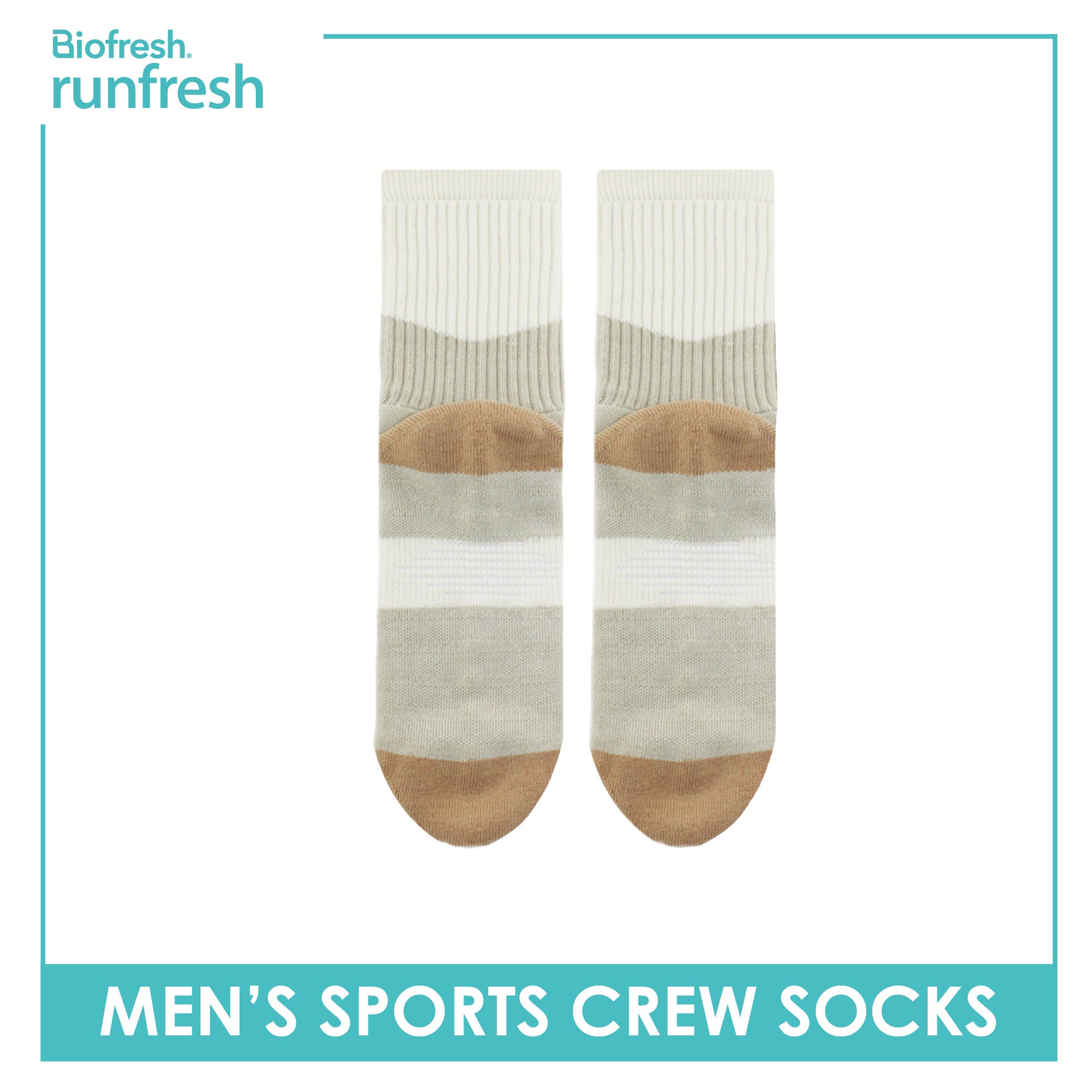 Biofresh Runfresh Men’s Cotton Thick Sports Crew Socks 1 pair RRMS532