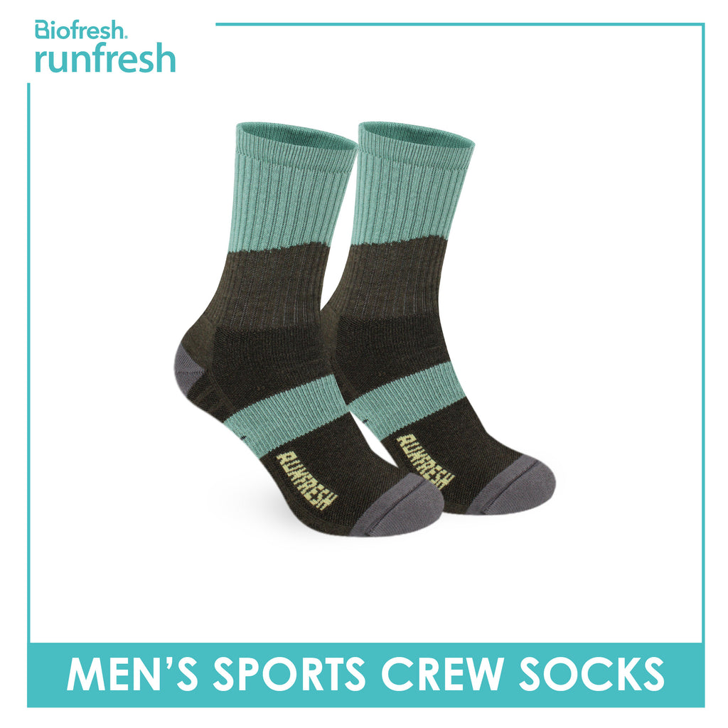 Biofresh Runfresh Men's Antimicrobial Cotton Thick Sports Crew Socks 1 pair RRMS532