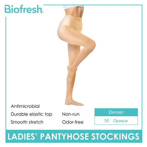 Biofresh Ladies’ Antimicrobial Full Support Smooth Stretch Pantyhose Stockings 90 Denier 1 pair RSPN90