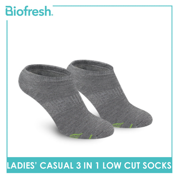 Biofresh Ladies’ Green Tea Lite Casual Low Cut Socks 3 pairs in 1 pack RTLCKG1