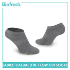 Biofresh Ladies’ Green Tea Lite Casual Low Cut Socks 3 pairs in 1 pack RTLCKG1