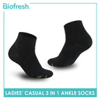 Biofresh Ladies’ Green Tea Lite Casual Ankle Socks 3 pairs in 1 pack RTLCKG2