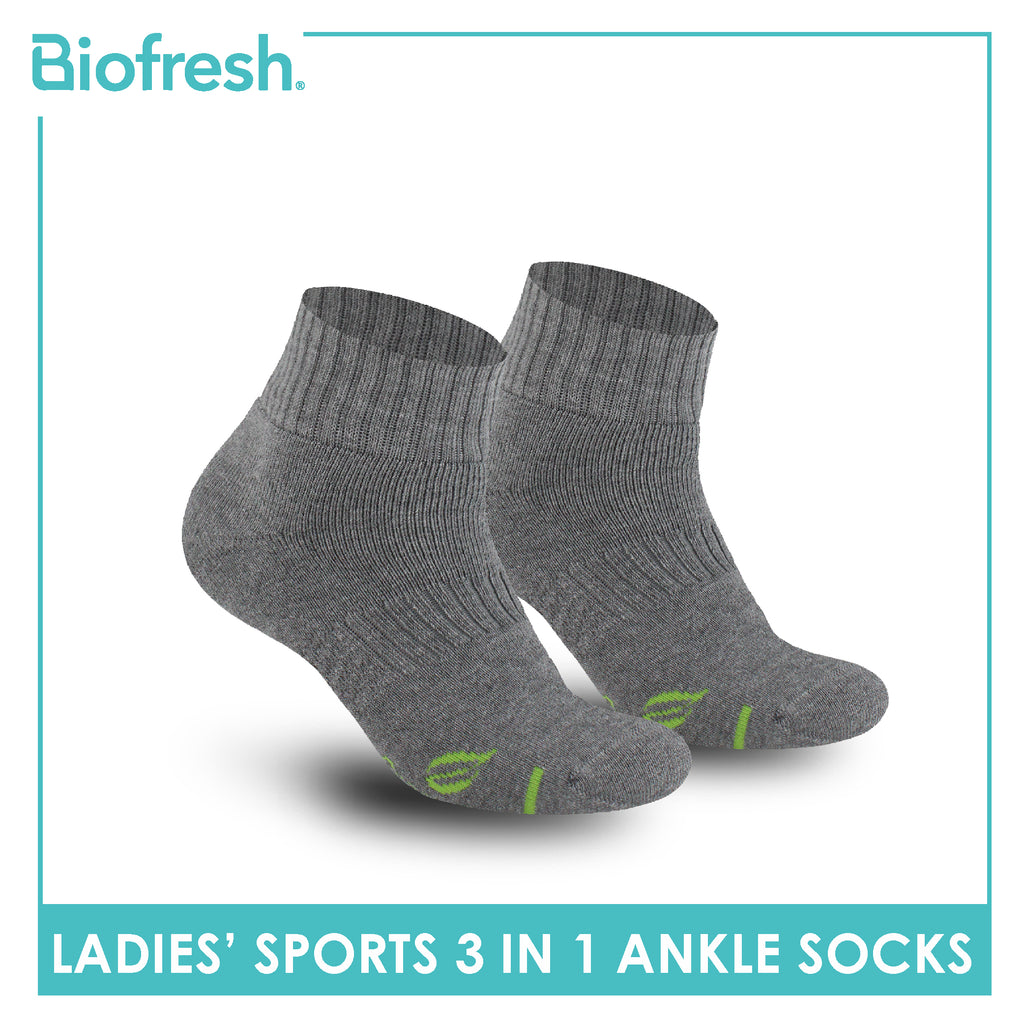 Biofresh Ladies’ Green Tea Sports Ankle Socks 3 pairs in 1 pack RTLSKG2
