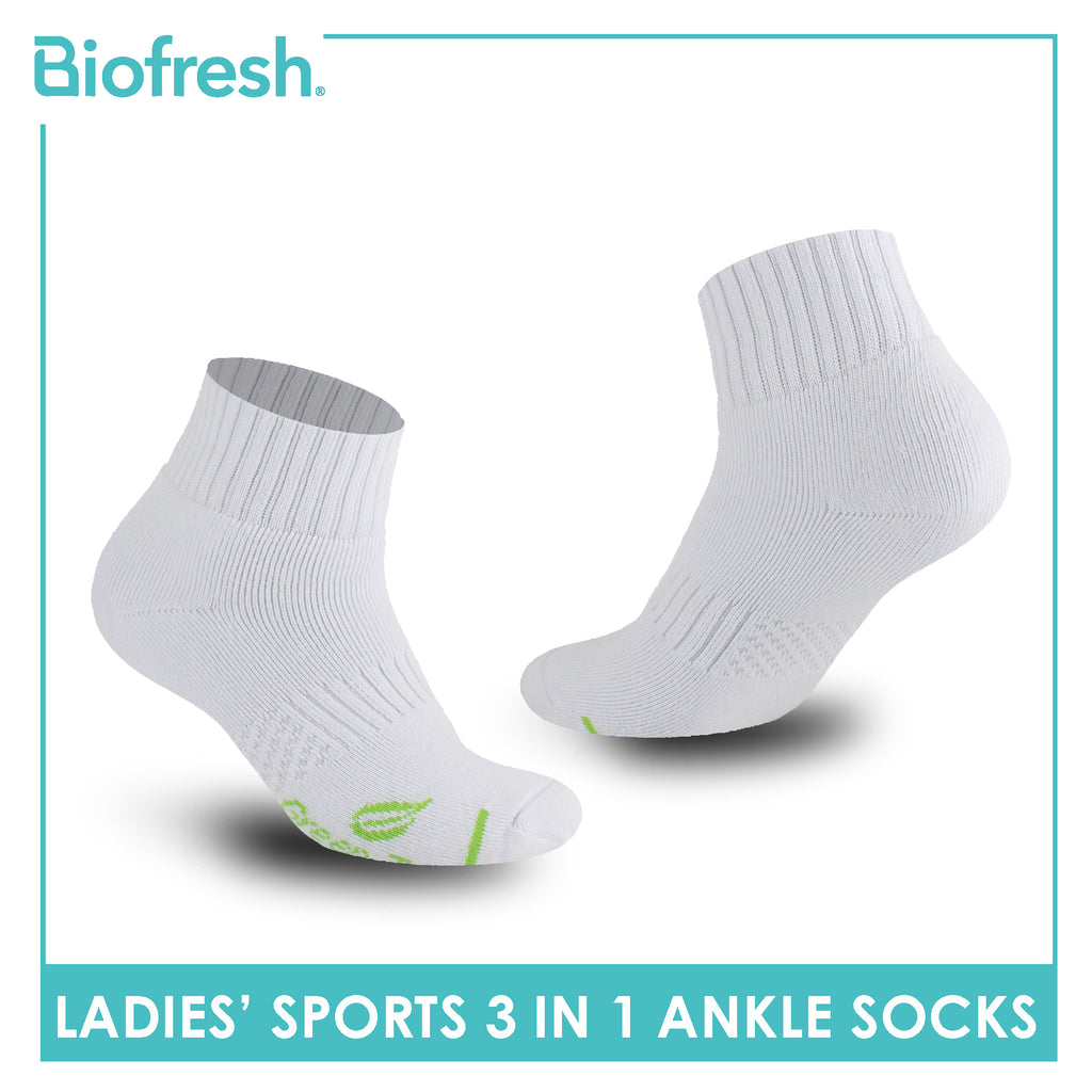 Biofresh Ladies’ Green Tea Sports Ankle Socks 3 pairs in 1 pack RTLSKG2
