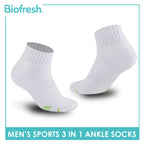 Biofresh Men’s Green Tea Sports Ankle Socks 3 pairs in 1 pack RTMSKG1H