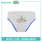 Biofresh | SpongeBob Boys' Antimicrobial Cotton Bikini Brief 3 pieces in a pack SBBBKG512