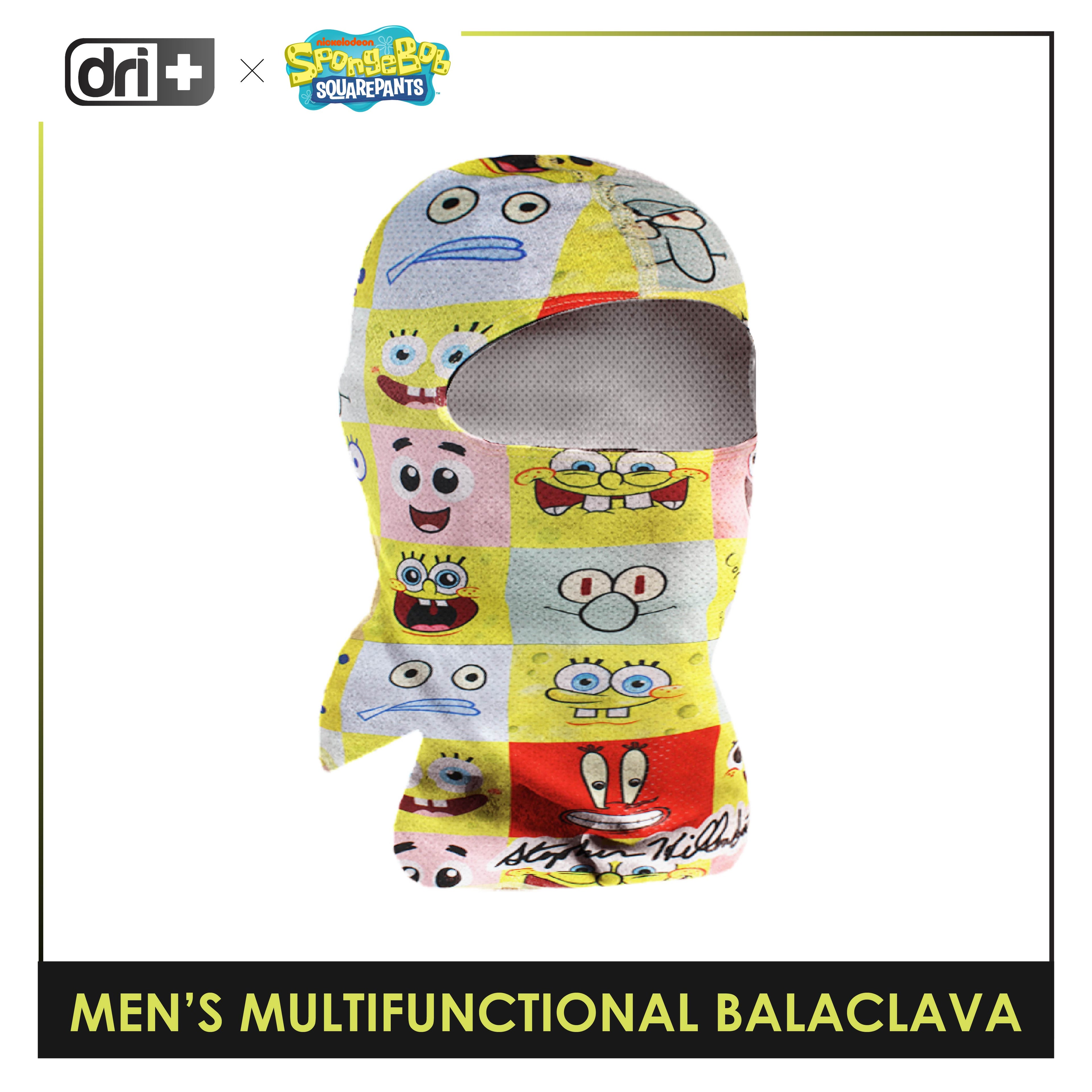 Dri Plus x SpongeBob Men's Washable Aircool “Pin Head” Balaclava 1 piece SBDMB4402