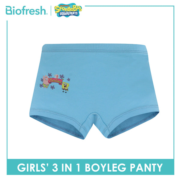 Biofresh | SpongeBob Girl's Antimicrobial Cotton Boyleg Panty 3 pieces in a pack SBGPBG511