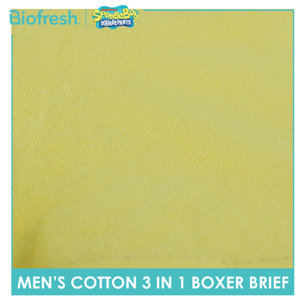 Biofresh | SpongeBob Men's Antimicrobial Cotton Boxer Brief 3 pieces in a pack SBMBBG511