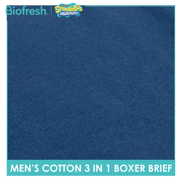 Biofresh | SpongeBob Men's Antimicrobial Cotton Boxer Brief 3 pieces in a pack SBMBBG511