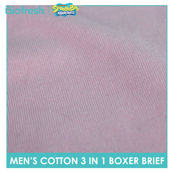 Biofresh | SpongeBob Men's Antimicrobial Cotton Boxer Brief 3 pieces in a pack SBMBBG511