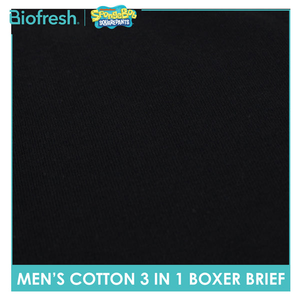 Biofresh | SpongeBob Men's Antimicrobial Cotton Boxer Brief 3 pieces in a pack SBMBBG512