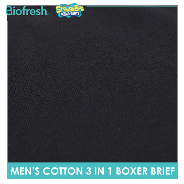 Biofresh | SpongeBob Men's Antimicrobial Cotton Boxer Brief 3 pieces in a pack SBMBBG512